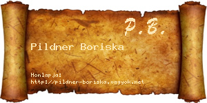 Pildner Boriska névjegykártya